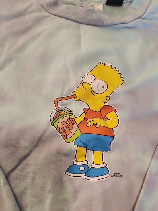 The Simpson's Bart Tie Dye Long Sleeve Sweat Shirt Men's Size L - Picture 3 of 6